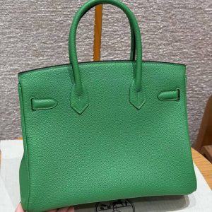 Alternative view of Hermes Birkin 30 Bag Handmade In Togo Calfskin Leather Silver Hardware 1K Bambou