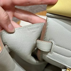 Hermes Birkin 30 Bag Handmade In Swift Calfskin Leather Gold Hardware 1Z Jaune Poussin 80 Girs Perle - Image 9