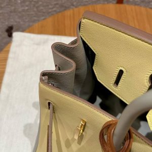 Hermes Birkin 30 Bag Handmade In Swift Calfskin Leather Gold Hardware 1Z Jaune Poussin 80 Girs Perle - Image 7