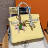 Hermes Birkin 30 Bag Handmade In Swift Calfskin Leather Gold Hardware 1Z Jaune Poussin 80 Girs Perle