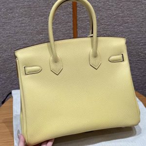 Alternative view of Hermes Birkin 30 Bag Handmade In Epsom Calfskin Leather Silver Hardware 1Z Jaune Poussin