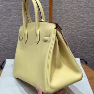 Hermes Birkin 30 Bag Handmade In Epsom Calfskin Leather Silver Hardware 1Z Jaune Poussin - Image 17