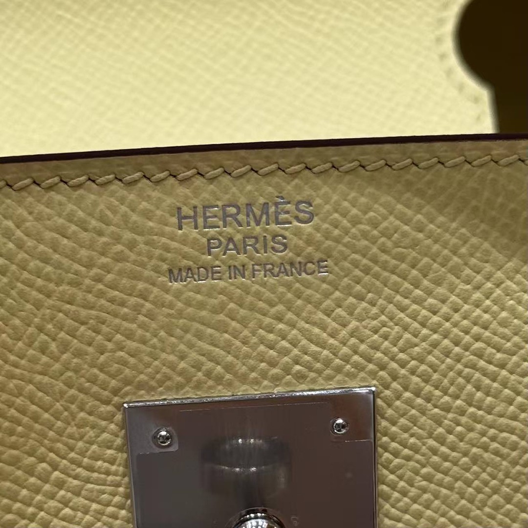 Hermes Birkin 30 Bag Handmade In Epsom Calfskin Leather Silver Hardware 1Z Jaune Poussin - Image 14