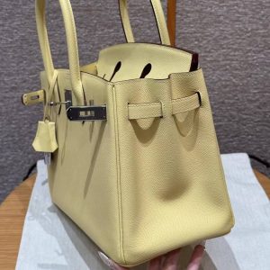 Hermes Birkin 30 Bag Handmade In Epsom Calfskin Leather Silver Hardware 1Z Jaune Poussin - Image 12