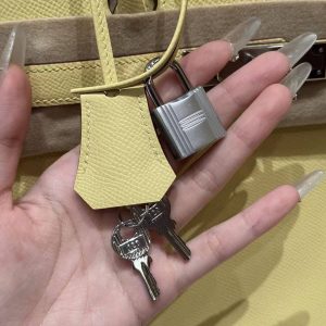 Hermes Birkin 30 Bag Handmade In Epsom Calfskin Leather Silver Hardware 1Z Jaune Poussin - Image 11