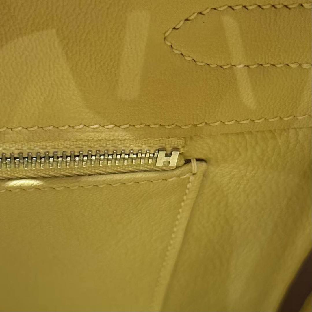Hermes Birkin 30 Bag Handmade In Epsom Calfskin Leather Silver Hardware 1Z Jaune Poussin - Image 10