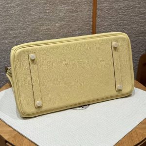 Hermes Birkin 30 Bag Handmade In Togo Calfskin Leather Gold Hardware 1Z Jaune Poussin - Image 25