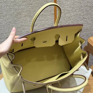 Hermes Birkin 30 Bag Handmade In Togo Calfskin Leather Gold Hardware 1Z Jaune Poussin - Image 24