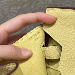 Hermes Birkin 30 Bag Handmade In Togo Calfskin Leather Gold Hardware 1Z Jaune Poussin - Image 21