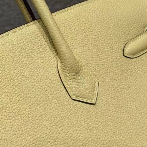 Hermes Birkin 30 Bag Handmade In Togo Calfskin Leather Gold Hardware 1Z Jaune Poussin - Image 18