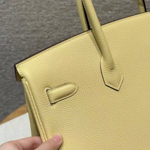 Hermes Birkin 30 Bag Handmade In Togo Calfskin Leather Gold Hardware 1Z Jaune Poussin - Image 17
