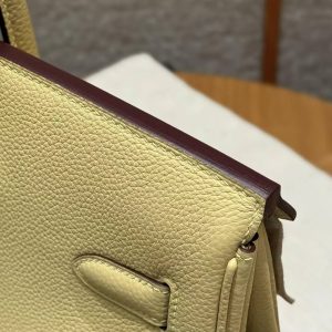 Hermes Birkin 30 Bag Handmade In Togo Calfskin Leather Gold Hardware 1Z Jaune Poussin - Image 15