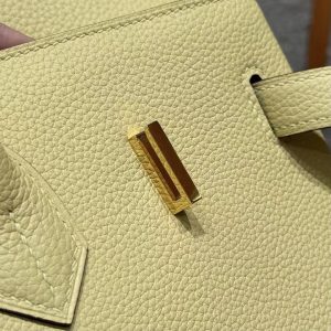 Hermes Birkin 30 Bag Handmade In Togo Calfskin Leather Gold Hardware 1Z Jaune Poussin - Image 12