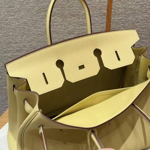 Hermes Birkin 30 Bag Handmade In Togo Calfskin Leather Gold Hardware 1Z Jaune Poussin - Image 9