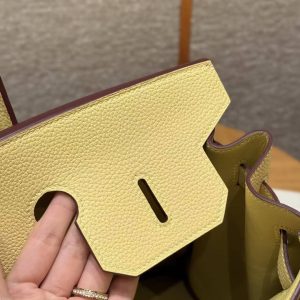 Hermes Birkin 30 Bag Handmade In Togo Calfskin Leather Gold Hardware 1Z Jaune Poussin - Image 8