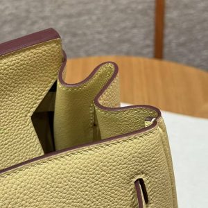 Hermes Birkin 30 Bag Handmade In Togo Calfskin Leather Gold Hardware 1Z Jaune Poussin - Image 6