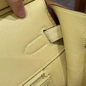 Hermes Birkin 30 Bag Handmade In Togo Calfskin Leather Gold Hardware 1Z Jaune Poussin - Image 3