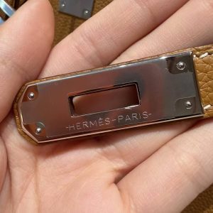 Hermes Birkin 30 Bag Handmade In Togo Calfskin Leather Silver Hardware 21 Natural Sable - Image 15