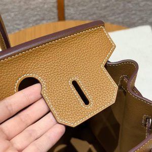 Hermes Birkin 30 Bag Handmade In Togo Calfskin Leather Silver Hardware 21 Natural Sable - Image 9