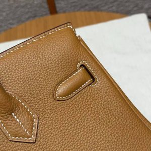 Hermes Birkin 30 Bag Handmade In Togo Calfskin Leather Silver Hardware 21 Natural Sable - Image 5