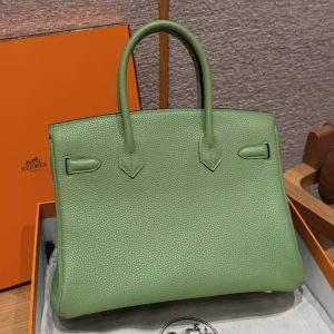 Alternative view of Hermes Birkin 30 Bag Handmade In Togo Calfskin Leather Gold Hardware 3i Vert Criquent
