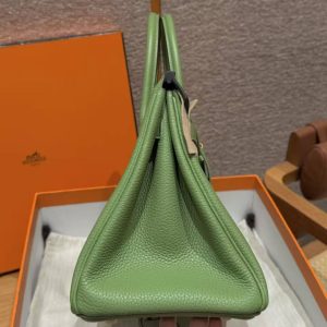 Hermes Birkin 30 Bag Handmade In Togo Calfskin Leather Gold Hardware 3i Vert Criquent - Image 18