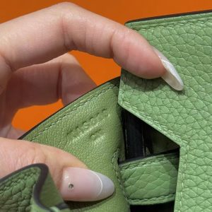 Hermes Birkin 30 Bag Handmade In Togo Calfskin Leather Gold Hardware 3i Vert Criquent - Image 8