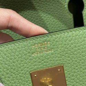 Hermes Birkin 30 Bag Handmade In Togo Calfskin Leather Gold Hardware 3i Vert Criquent - Image 7