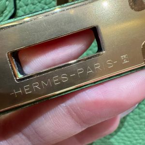 Hermes Birkin 30 Bag Handmade In Togo Calfskin Leather Gold Hardware 3i Vert Criquent - Image 6