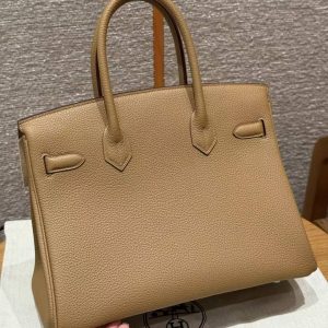 Alternative view of Hermes Birkin 30 Bag Handmade In Togo Calfskin Leather Gold Hardware 4B Biscuit