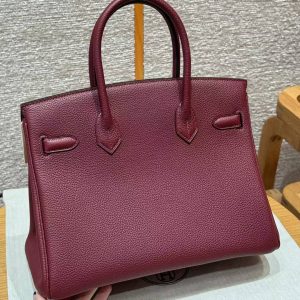 Alternative view of Hermes Birkin 30 Bag Handmade In Togo Calfskin Leather Gold Hardware 57 Bordeaux