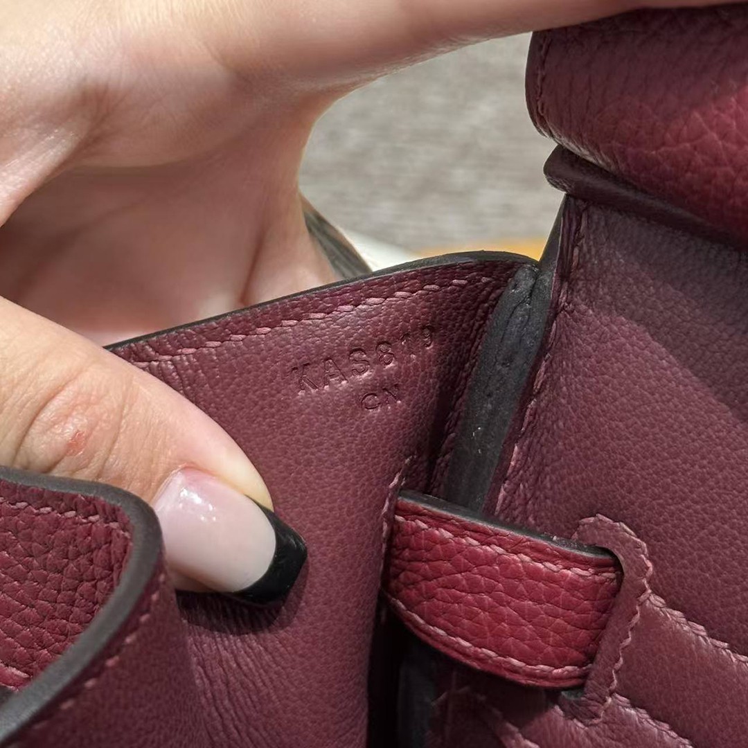 Hermes Birkin 30 Bag Handmade In Togo Calfskin Leather Gold Hardware 57 Bordeaux - Image 13
