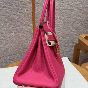 Hermes Birkin 30 Bag Handmade In Togo Calfskin Leather Gold Hardware 5J Fuchia - Image 18