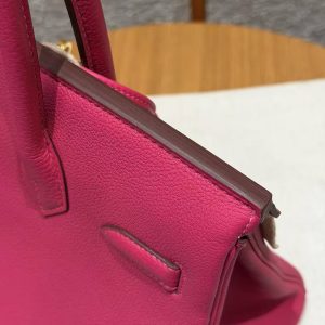 Hermes Birkin 30 Bag Handmade In Togo Calfskin Leather Gold Hardware 5J Fuchia - Image 12