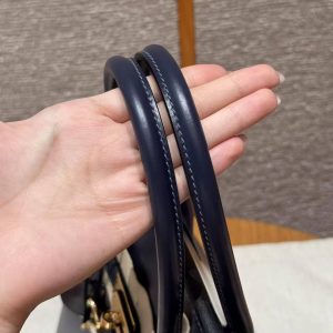 Hermes Birkin 30 Bag Handmade In Box Calfskin Leather Gold Hardware 73 Blue Saphir - Image 4