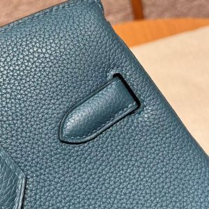 Hermes Birkin 30 Bag Handmade In Togo Calfskin Leather Silver Hardware 7c Cobalt - Image 13