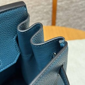 Hermes Birkin 30 Bag Handmade In Togo Calfskin Leather Silver Hardware 7c Cobalt - Image 8