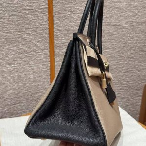 Hermes Birkin 30 Bag Handmade In Togo Calfskin Leather Gold Hardware 81 Gris Tourterelle 89 Noir - Image 18