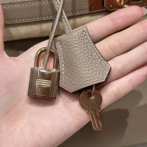 Hermes Birkin 30 Bag Handmade In Togo Calfskin Leather Rose Gold Hardware 81 Gris Tourterelle - Image 10