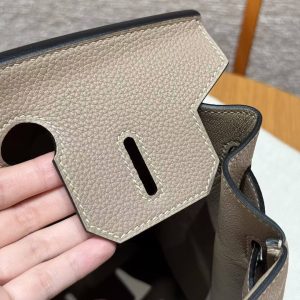 Hermes Birkin 30 Bag Handmade In Togo Calfskin Leather Rose Gold Hardware 81 Gris Tourterelle - Image 5