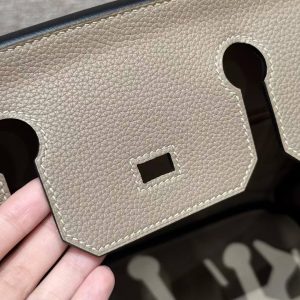 Hermes Birkin 30 Bag Handmade In Togo Calfskin Leather Rose Gold Hardware 81 Gris Tourterelle - Image 4