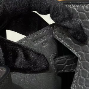 Hermes Birkin 30 Bag Handmade In Porosus Crocodile Leather From France Gold Hardware 88 Graphite - Image 8