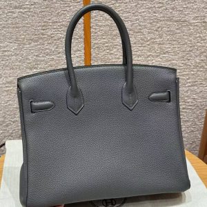 Alternative view of Hermes Birkin 30 Bag Handmade In Togo Calfskin Leather Silver Hardware 88 Graphite
