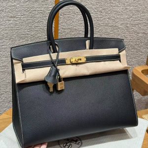 Hermes Birkin 30 Bag Handmade In Epsom Calfskin Leather Gold Hardware 89 Nior