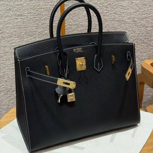 Hermes Birkin 30 Bag Handmade In Epsom Calfskin Leather Gold Hardware 89 Nior - Image 9