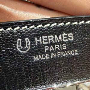 Hermes Birkin 30 Bag Handmade In Chèvre Calfskin Leather Silver Hardware 89 Noir 9R Lemon - Image 15