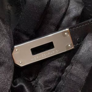 Hermes Birkin 30 Bag Handmade In KK Ostrich Leather from South Africa Silver Hardware 89 Noir - Image 22