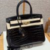Hermes Birkin 30 Bag Handmade In Niloticus Crocodile Leather Gold Hardware 89 Noir