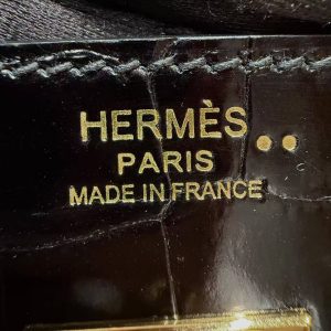 Hermes Birkin 30 Bag Handmade In Niloticus Crocodile Leather from Nile Gold Hardware 89 Noir - Image 20