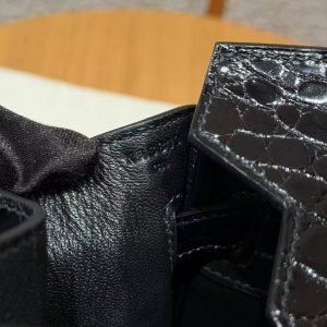 Hermes Birkin 30 Bag Handmade In Niloticus Crocodile Leather from Nile Gold Hardware 89 Noir - Image 18